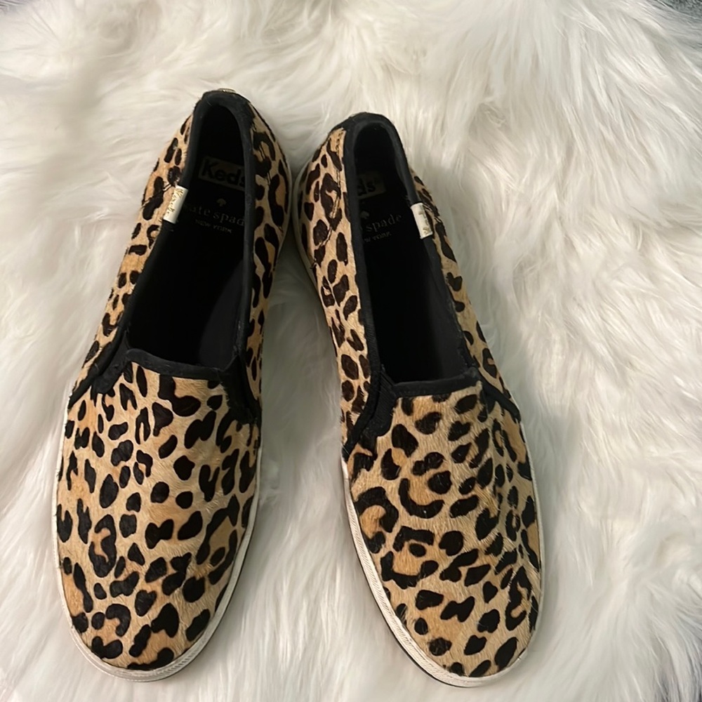 keds x kate spade new york double decker leopard-print sneakers